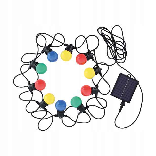 Solární girlanda rgb 750 cm 10 led černá s programátorem Taipan Struhm