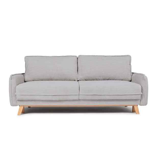 Světle šedá manšestrová rozkládací/s úložným prostorem pohovka 218 cm Tori – Bonami Selection
