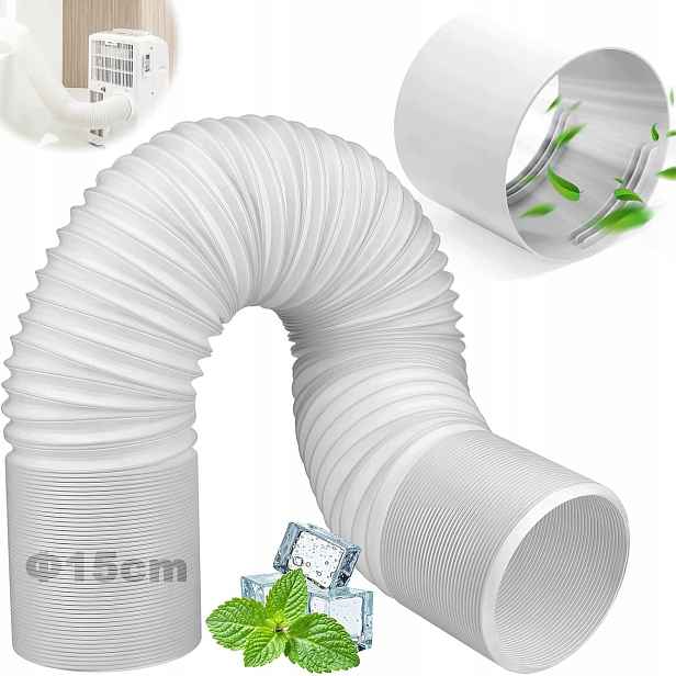 Trubka Pro Přenosnou Klimatizaci průměr 15 cm délka 3 m Bílá