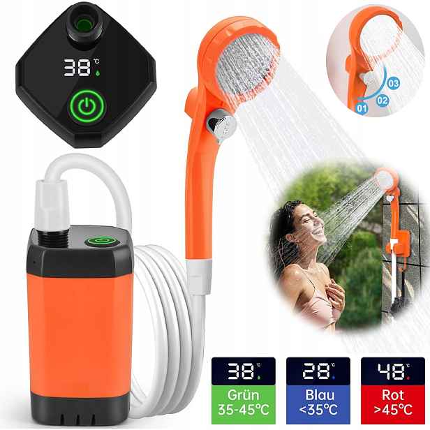 Turistická Sprcha Kempingová Usb Přenosná Pro Kempování, Turistiku A Cestování