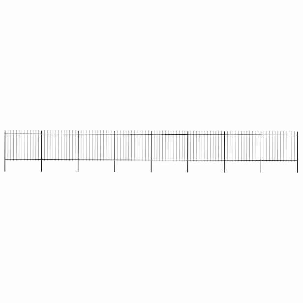 vidaXL Zahradní plot s kopím nahoře ocelový 1339 x 150 cm černý