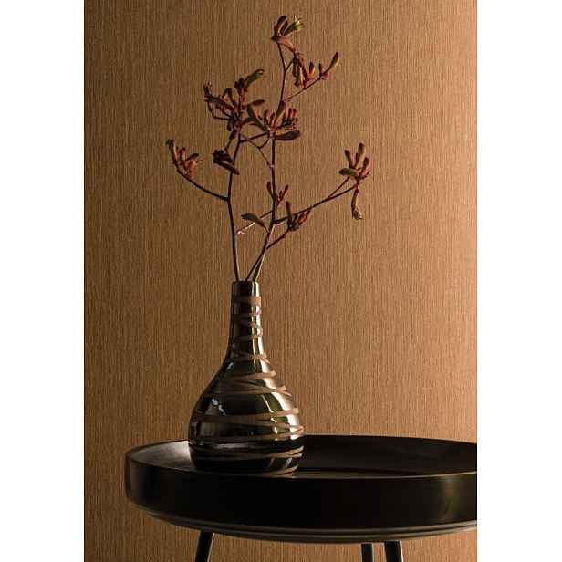 Hnědá tapeta s imitací tkaniny Vinyl 70 cm