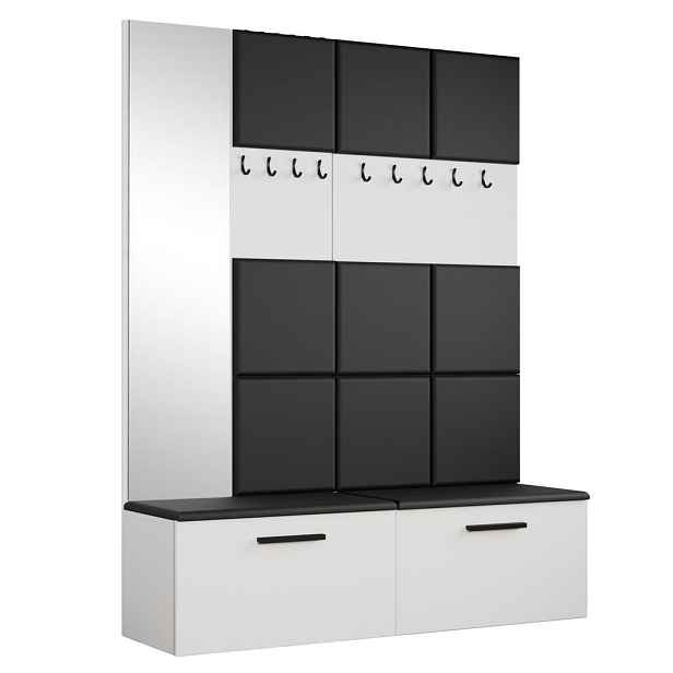 MASSENO MODERNÍ PŘEDSÍŇOVÁ SESTAVA MODULO, 161,2/204/40 cm, bílá