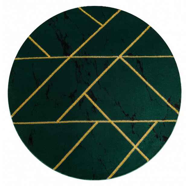 Kusový koberec Emerald geometric 1012 green and gold kruh, 200x200 (průměr) kruh, zelená, chodba / předsíň, Dywany Łuszczów