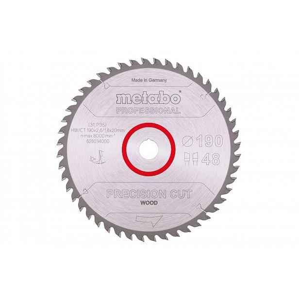 Metabo - Pilový kotouč na dřevo, 190x20 mm, 48 zubů 628034000