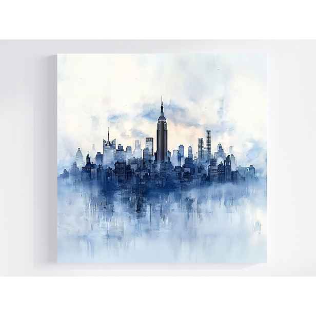 Obraz Na Plátně Canvas New York Manhattan Mrakodrapy Skyline Blue 50x50