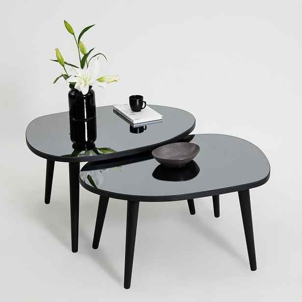 Sada odkládacích stolků (2 kusy) Gusto Set- Black, Fume