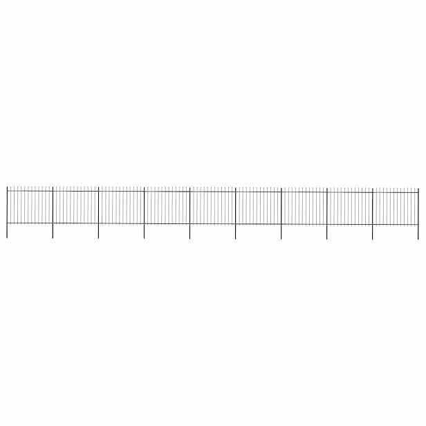 vidaXL Zahradní plot s kopím nahoře ocelový 1506 x 150 cm černý