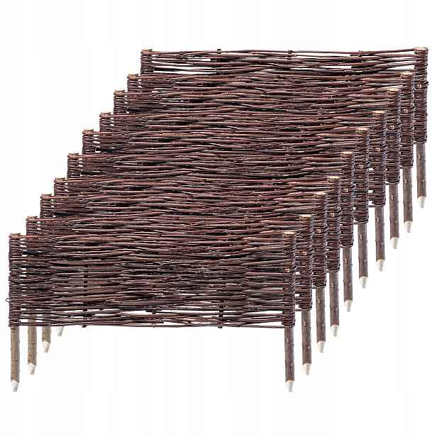 Zahradní Palisáda 60x20cm Proutěný plot 10 Ks
