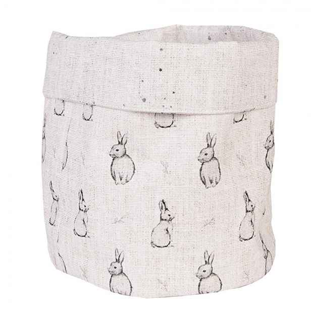 Béžový textilní košík na pečivo s králíčkem Bunny Buddies - Ø 15*16 cm Clayre & Eef