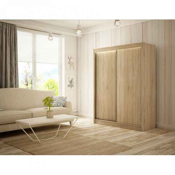 Kvalitní Šatní Skříň Bergo 250 cm Dub Sonoma