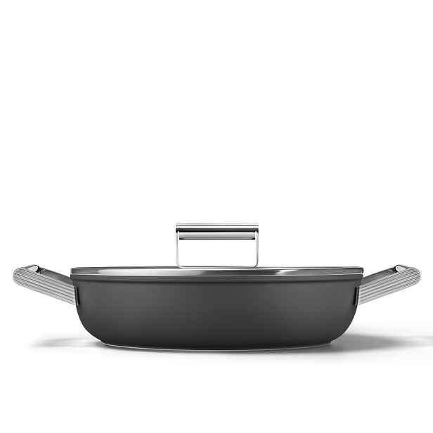 Smeg Soté pánev s keramickým nepřilnavým povrchem, ∅ 28 cm, matná černá DPF2812BLM