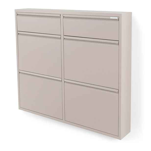 Taupe kovový výklopný botník 98x86x15 cm Billy – Spinder Design