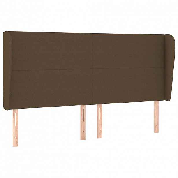 vidaXL Čelo postele typu ušák tmavě hnědé 183x23x118/128 cm textil