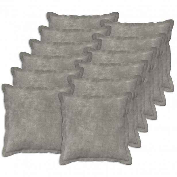 vidaXL Povlak na polštář 12 pcs HOUTEN Světle šedá 45 x 45 cm