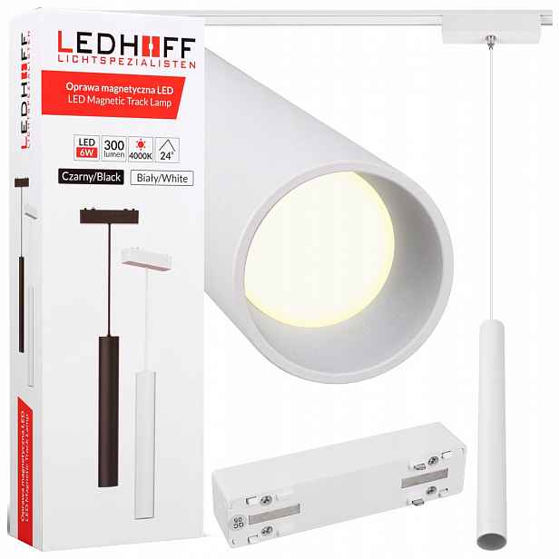 Magnetická závěsná lampa Tuba Led lampa na kolejnici 6W Bílá 4000K