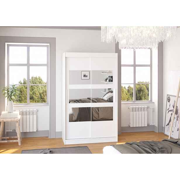 Skříň se zrcadlem 120 cm DADLIA - bílá