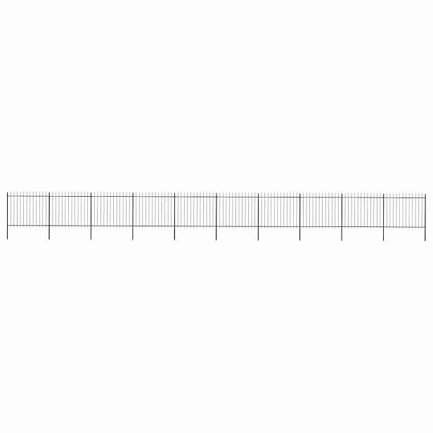 vidaXL Zahradní plot s kopím nahoře ocelový 1673 x 150 cm černý