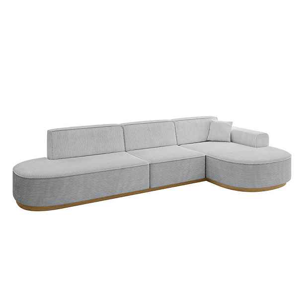 ALTDECOR ROHOVÁ SEDAČKA s otomanem, pravá MARI-L2-v2 328x171x83 Šedá Manšestr