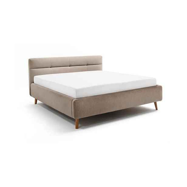 Béžová čalouněná dvoulůžková postel s úložným prostorem s roštem 160x200 cm Lotte – Meise Möbel