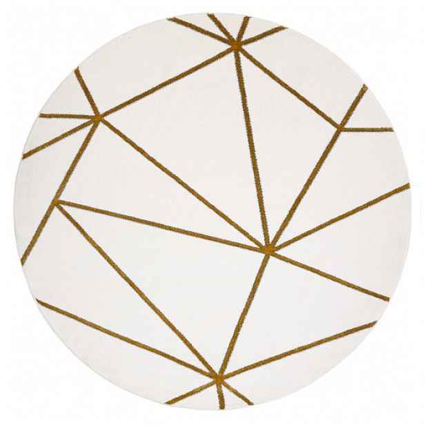 Kusový koberec Emerald 1013 cream and gold kruh, 160x160 (průměr) kruh, bílá, ložnice, Dywany Łuszczów