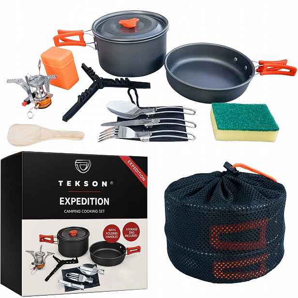 Tekson Expresní Sada 9 Kusů Nádobí S Hořákem Survival, Kompaktní
