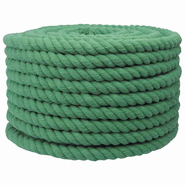 vidaXL Bavlněné lano 20 mm 50 m Zelená 100% bavlna
