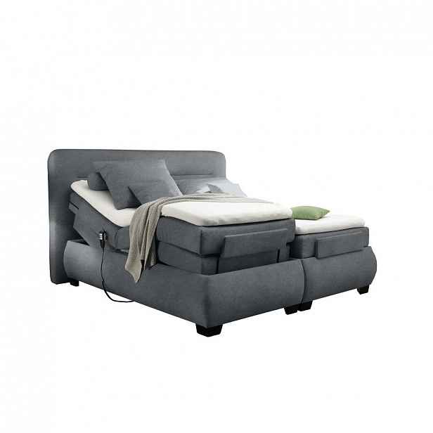 XXXLutz POSTEL BOXSPRING, textil, antracitová, 180x200 cm