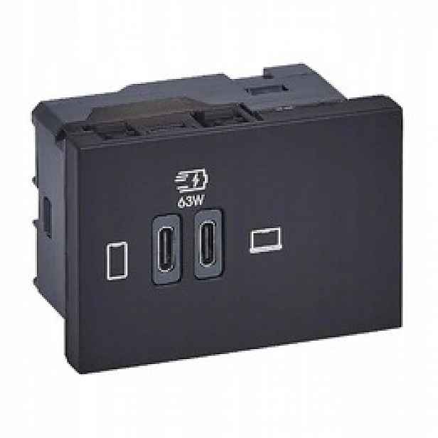 Zásuvka Nabíječka 2x Usb-c 63W Pd Antracit Legrand 077675L