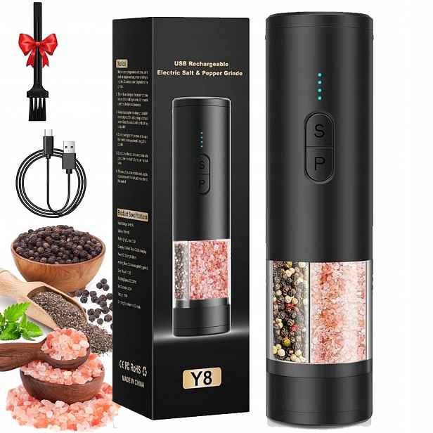 Elektrický Mlýnek Na Sůl A Pepř Akumulátorový Usb C Mlýnek Na Pepř