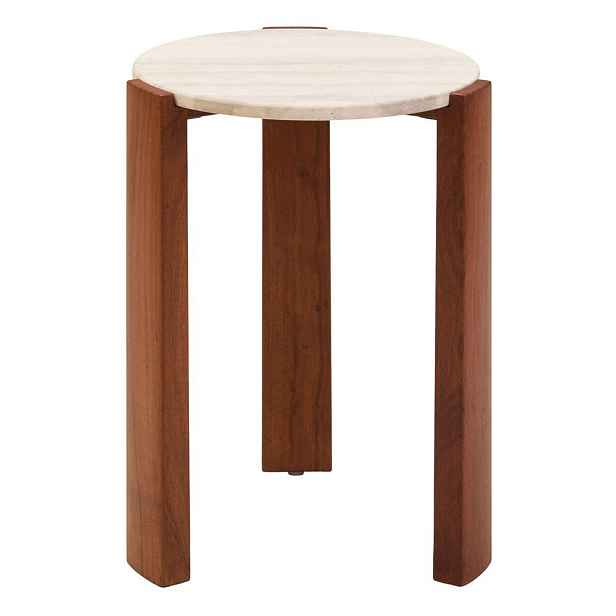Kulatý odkládací stolek s mramorovou deskou  ø 46 cm Palermo – Premier Housewares