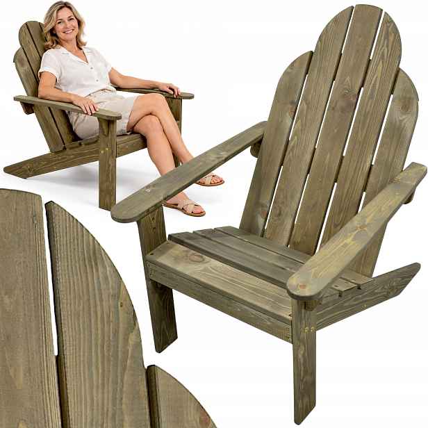 Dřevěná židle Adirondack Zahradní křeslo na terasu Zahrada Balkon