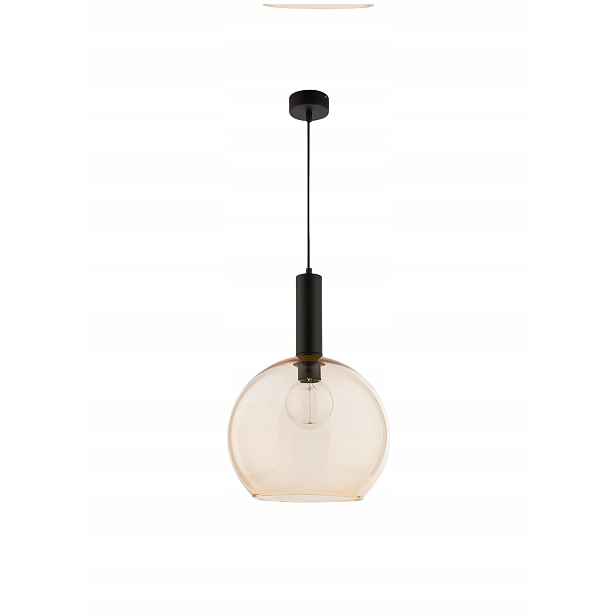 Jupiter Závěsná lampa Ø30 cm černá Amber Stínidlo 1xE27 15W Laf