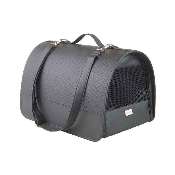 Přenosná cestovní taška pro psy do auta PARIS černá velikost M, L Rozměr: M - 42x26x26 cm