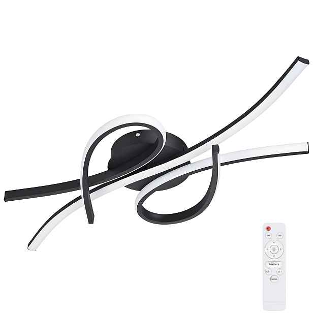Stropní Svítidlo Lineární Led Závěsná Lustr Stropní Svítidlo Černá S Dálkovým Ovládáním 62 W 80 CM