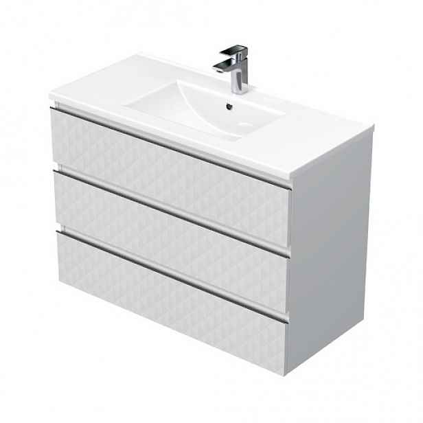 Koupelnová skříňka s umyvadlem SAT Cube Way 100x71x46 cm bílá mat CUBE3D1003ZBMOD