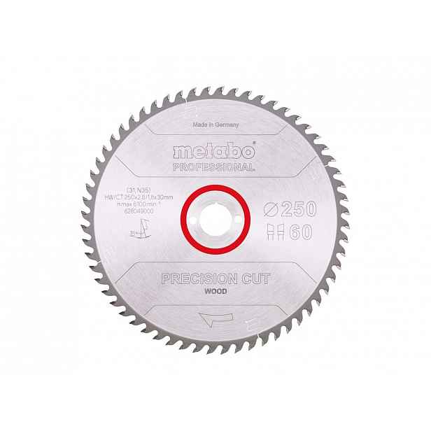 Metabo - Pilový kotouč na dřevo, 250x30 mm, 60 zubů 628049000