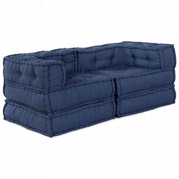 vidaXL Modulová pohovka 2 ks Textil Indigo 140 x 70 x 56 cm