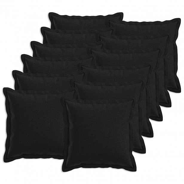 vidaXL Povlak na polštář 12 pcs HOUTEN Černá 50 x 50 cm Falešný len