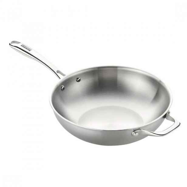 Wok pánev, nerezová ocel, 28 cm, "Planet Inox" - Monix