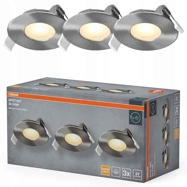 3x Led podomítkové stropní svítidlo Kulaté Stropní Svítidlo Spot kulaté 4.9W 200lm 2700K