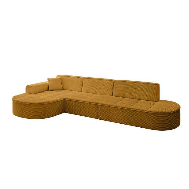 ALTDECOR ROHOVÁ SEDAČKA s otomanem, levá TARO-L2 328x171x79,5 Hořčicová Manšestr