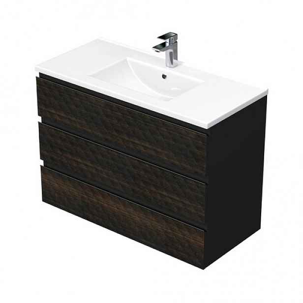 Koupelnová skříňka s umyvadlem SAT Cube Way 100x71x46 cm hnědá mat CUBE3D1003ZHMOD