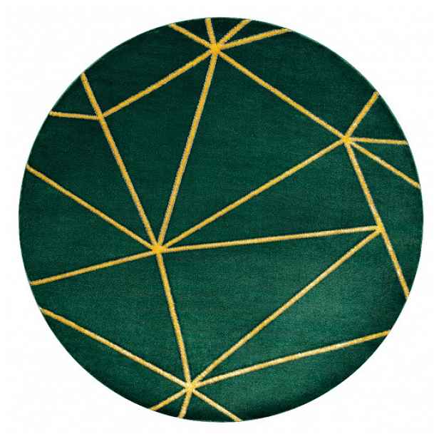 Kusový koberec Emerald 1013 green and gold kruh, 160x160 (průměr) kruh, zelená, chodba / předsíň, Dywany Łuszczów