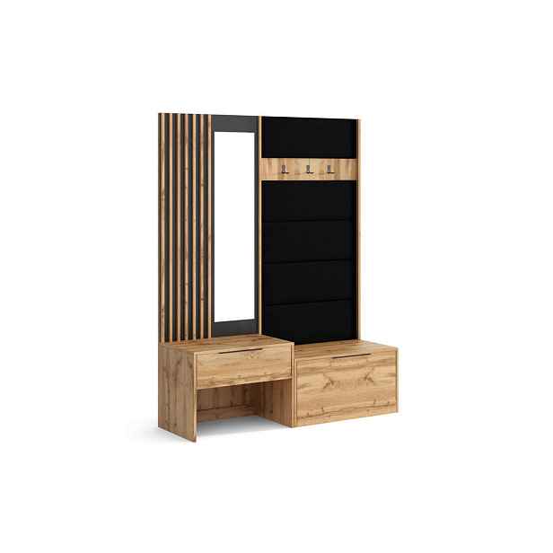 MASSENO MODERNÍ PŘEDSÍŇOVÁ SESTAVA ZENO, 148/190/40 cm, dekor dub