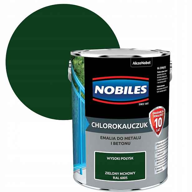 Nobiles Chlorokaučuk Zelený Mechový Ral 6005 5L Smalt Na Betonu A Kov