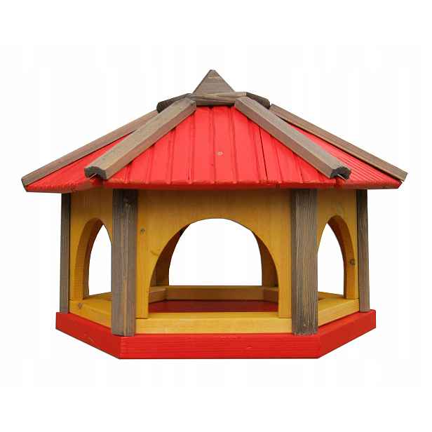 Velké Polský dřevěné krmítko pro ptáky do zahrady 50x46x35 cm K50 Červené