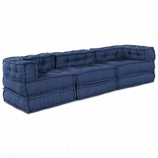 vidaXL Modulová pohovka Textil Indigo 210 x 70 x 56 cm