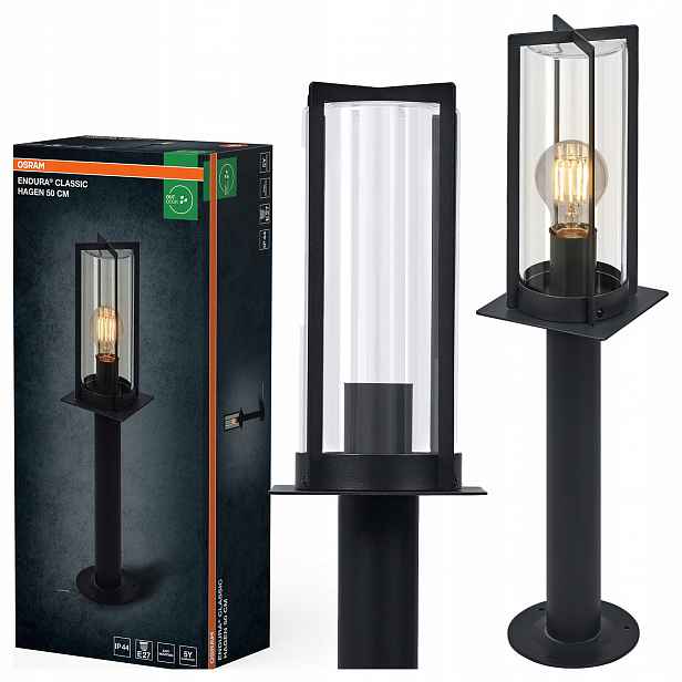 Zahradní sloupková venkovní lampa E27 Šedá IP44 Endura Osram
