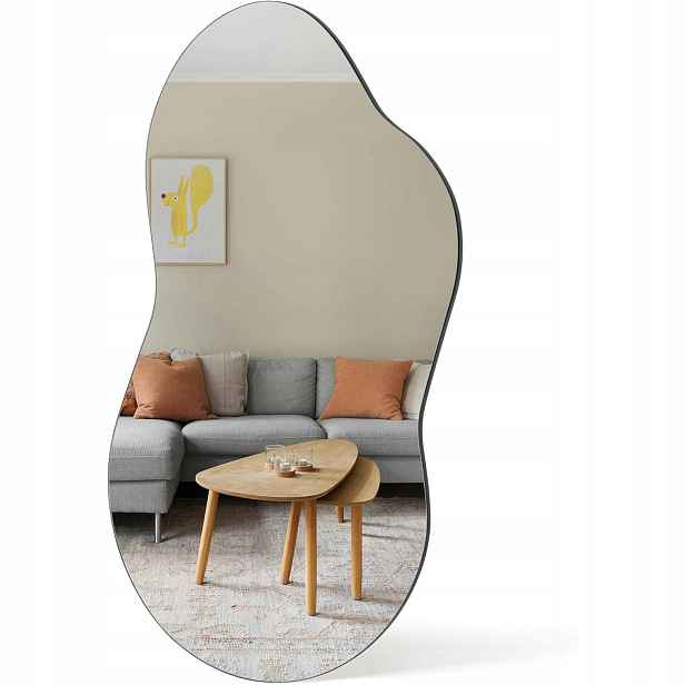 Zrcadlo Nepravidelné černé 91x48 cm do obývacího pokoje Ložnice Předsíně